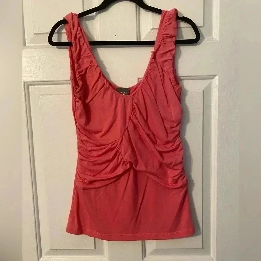 Dots Dressy Tank Top Coral Pink Size‎ Juniors Large